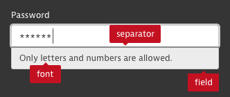 Input fields live hints