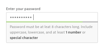 Password requirements success