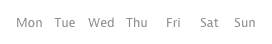 Timeselector light calendar week days